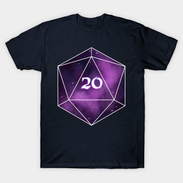 Purple Space D20 T-Shirt by 39TheWolf